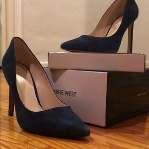 Nine West Navy Blue Tatiana Suede Pump